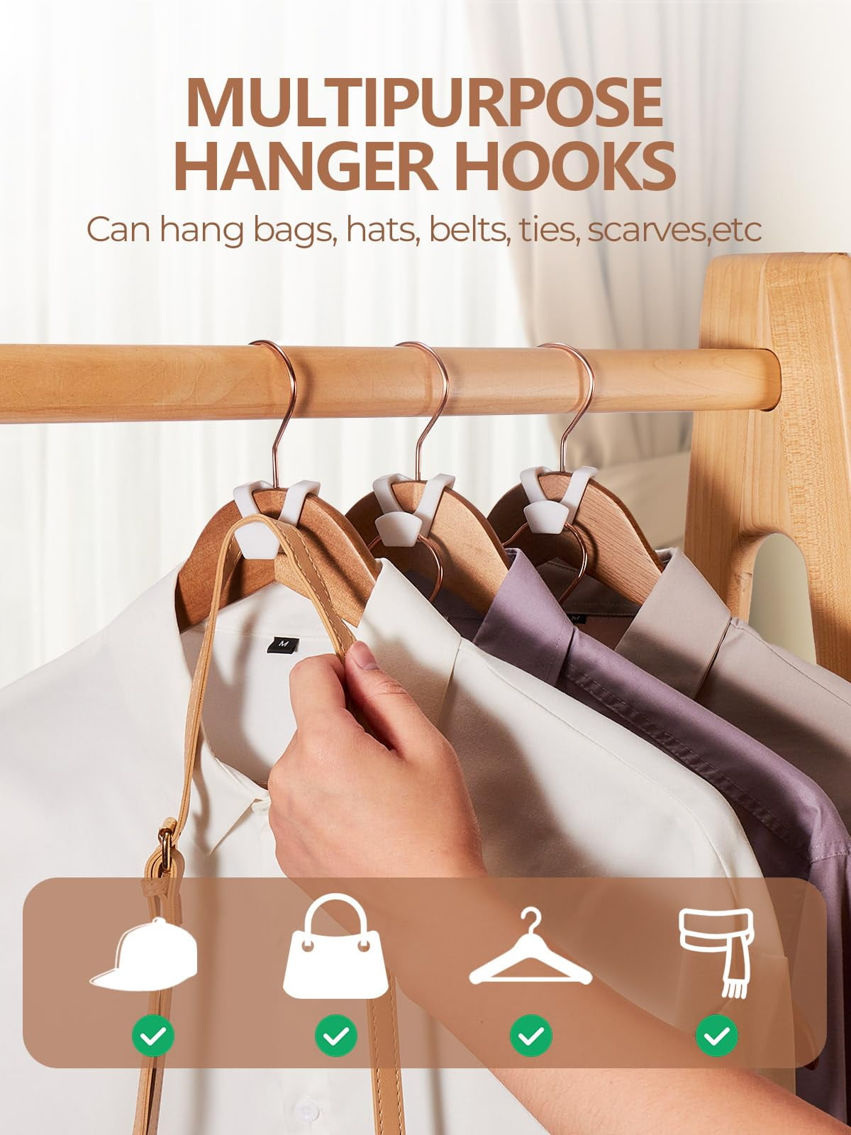 HOUSE DAY Space Saving Hanger Hooks,  Clothes Hanger Connector Hooks, Heavy Duty Hanger Hooks Space Saver, Durable Hanger Connector Hooks, Premium Cascading Hanger Hooks for Closet
